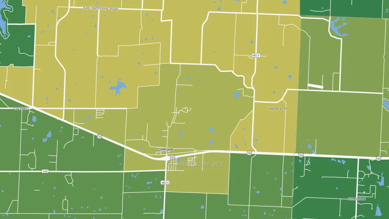 Lone Jack, MO Map of Drug-Related Crime Rates