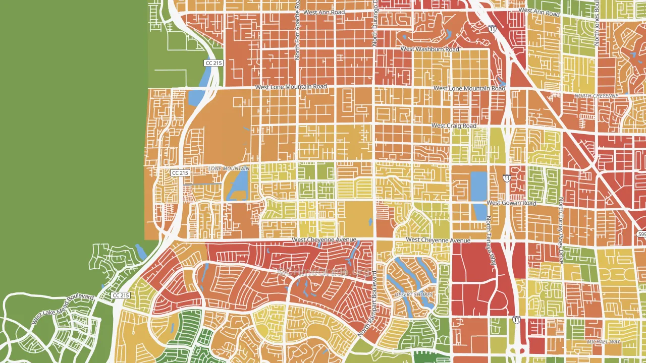 Lone Mountain, Las Vegas, NV Map of Drug-Related Crime Rates