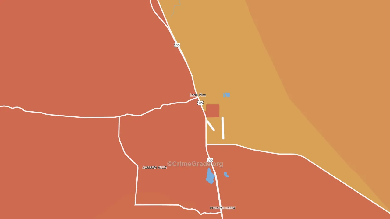 Lone Pine, CA Map of Drug-Related Crime Rates