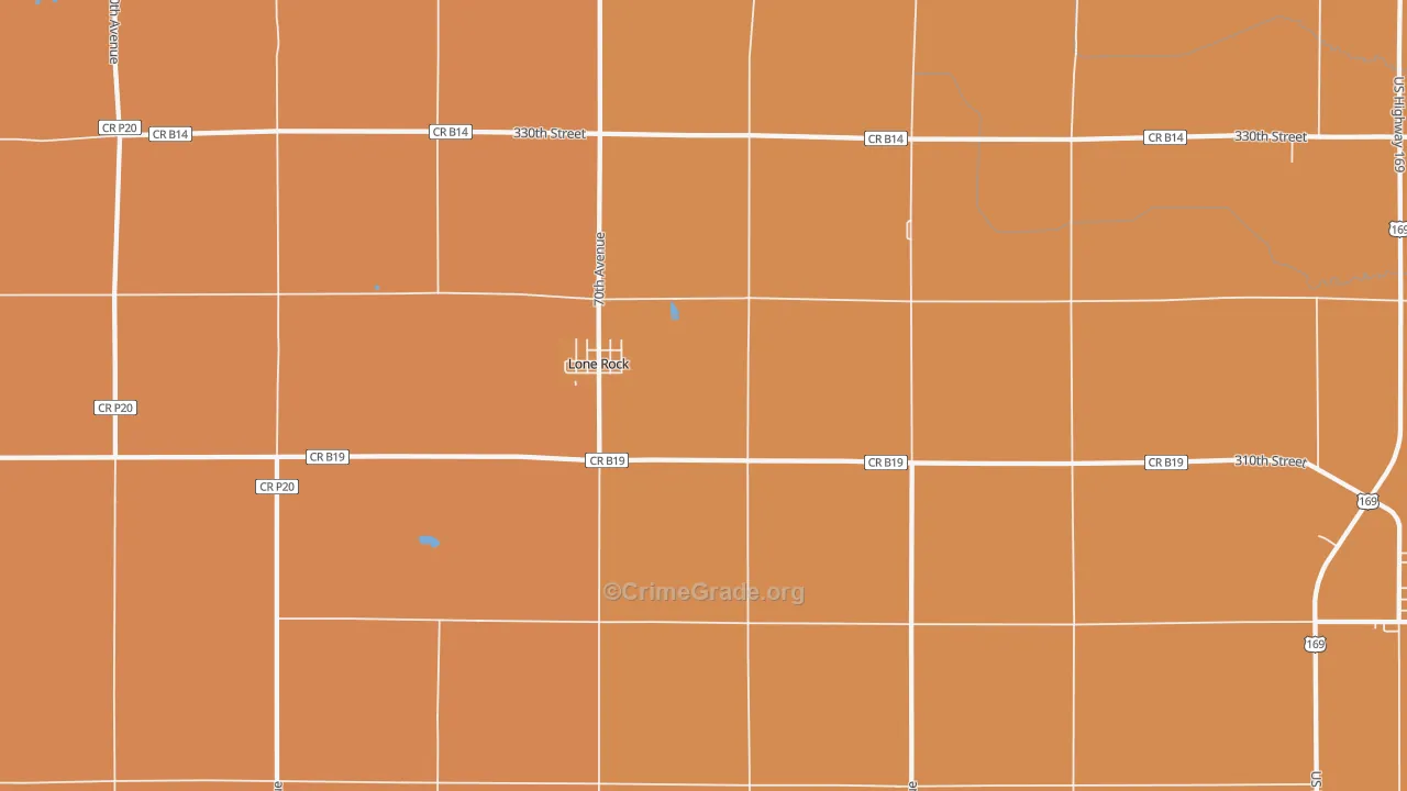 Lone Rock, IA Map of Drug-Related Crime Rates