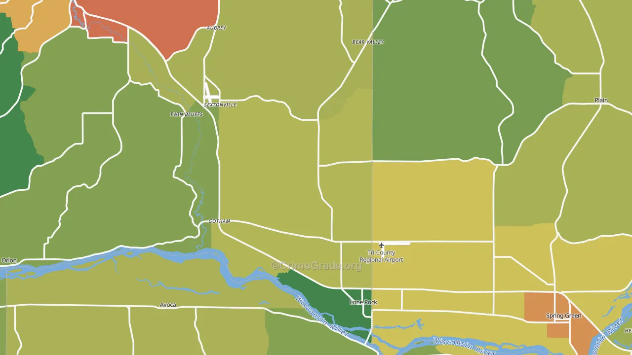 Lone Rock, WI Map of Drug-Related Crime Rates