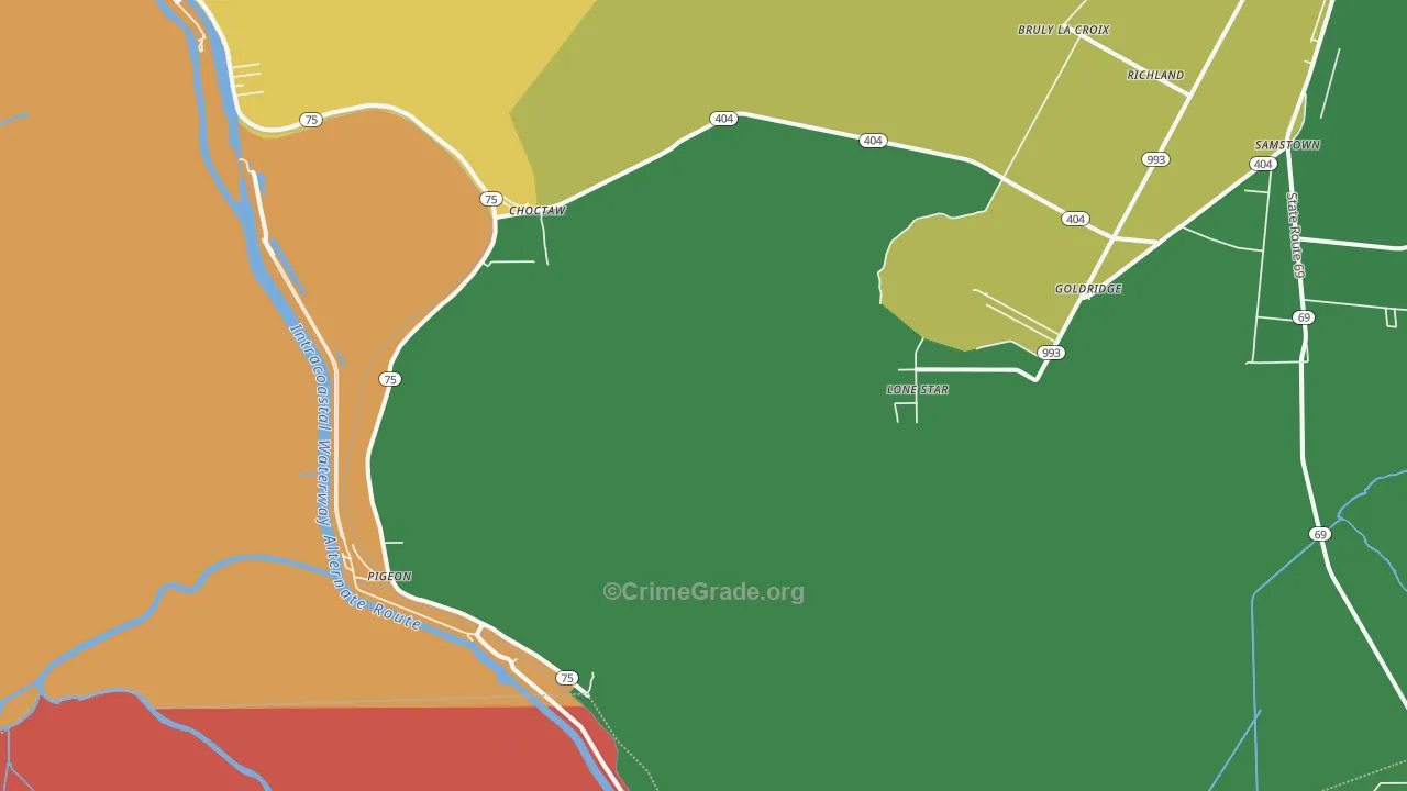 Lone Star, LA Map of Drug-Related Crime Rates