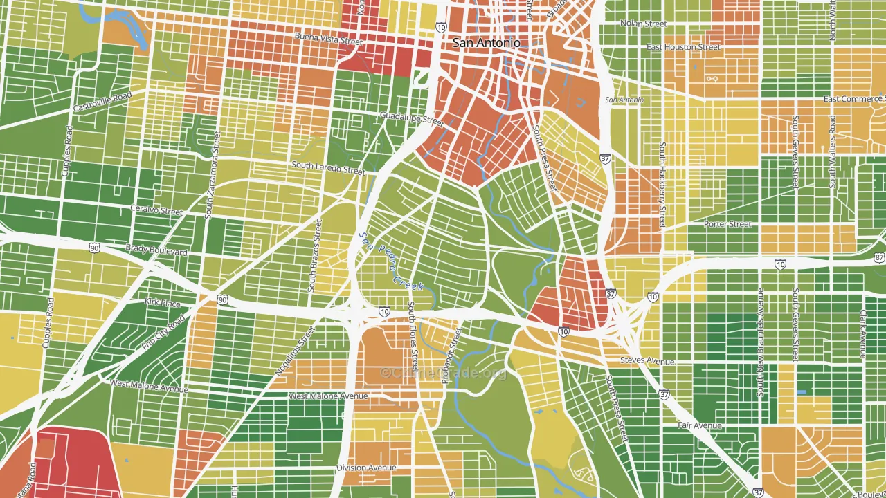Lone Star, San Antonio, TX Map of Drug-Related Crime Rates