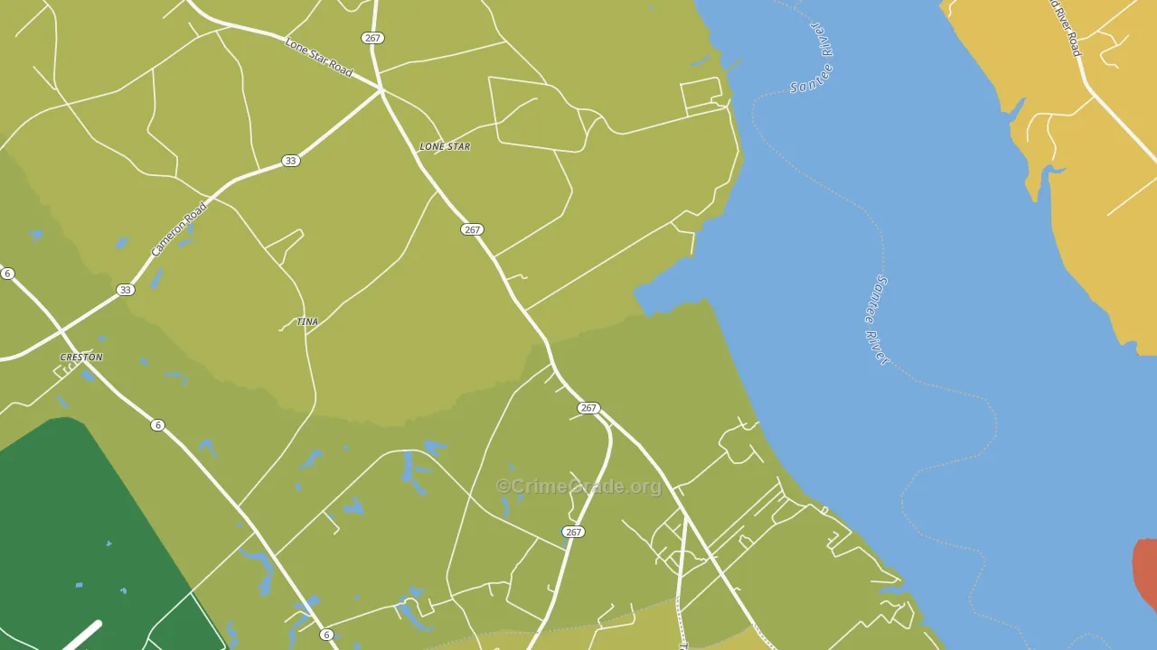 Lone Star, SC Map of Drug-Related Crime Rates