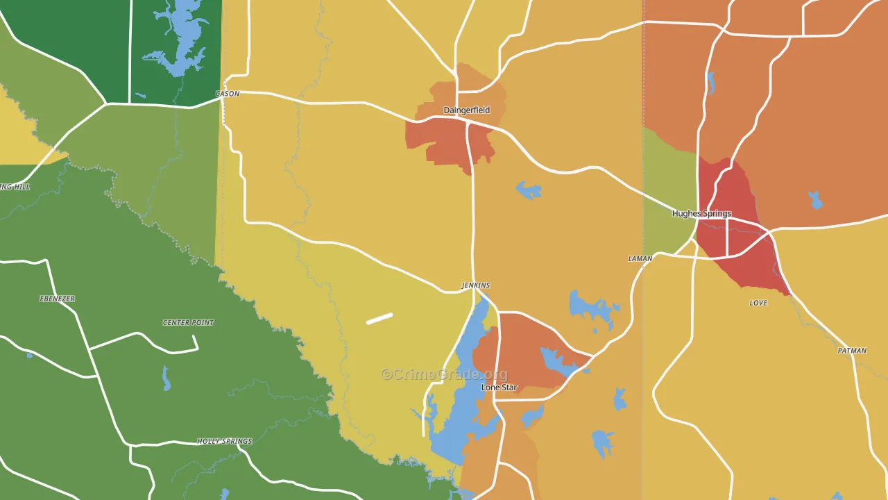 Lone Star, TX Map of Drug-Related Crime Rates