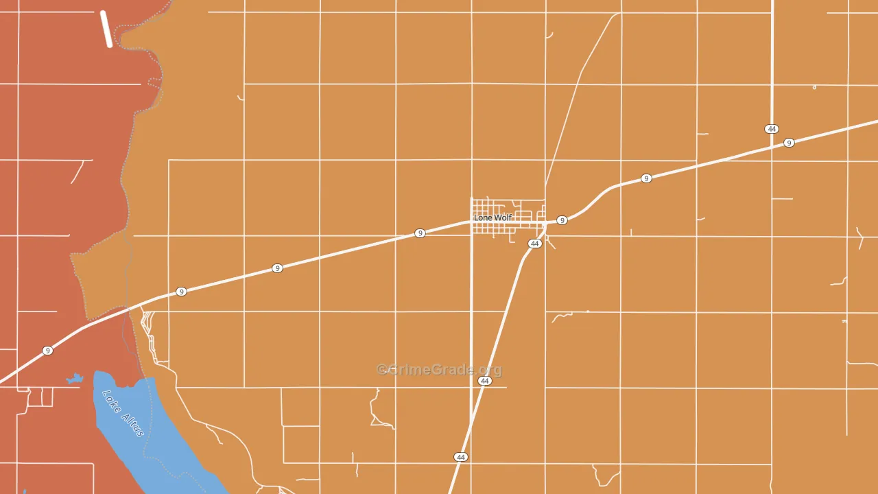 Lone Wolf, OK Map of Drug-Related Crime Rates