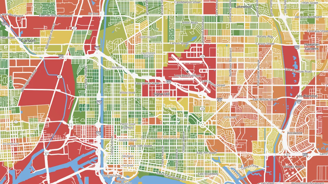 Long Beach, CA Map of Drug-Related Crime Rates