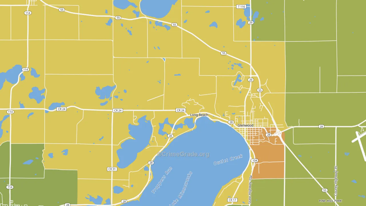 Long Beach, MN Map of Drug-Related Crime Rates