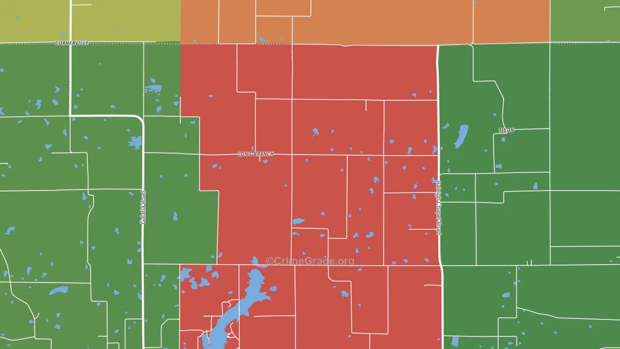Long Branch, IL Map of Drug-Related Crime Rates