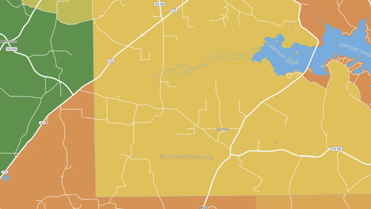 Long Branch, TX Map of Drug-Related Crime Rates