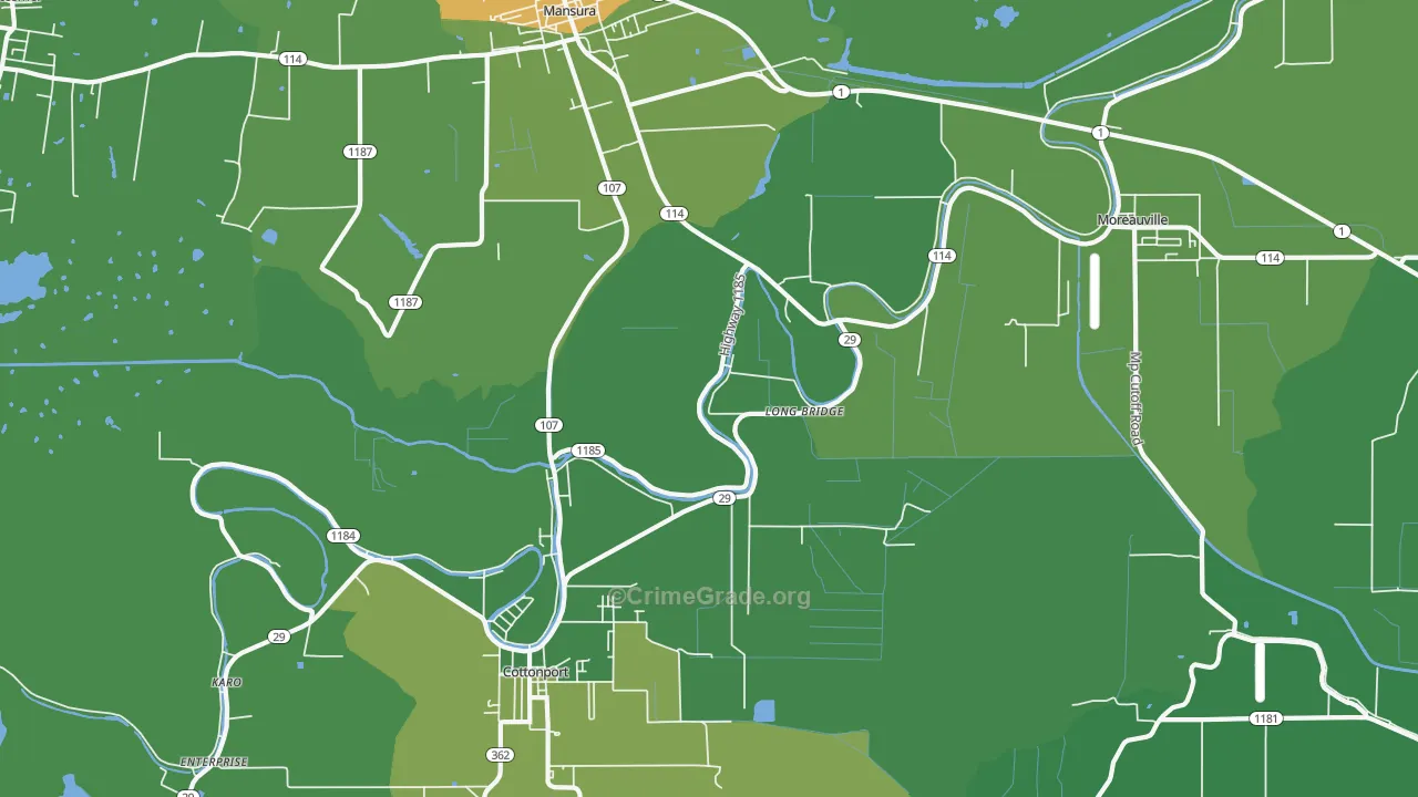 Long Bridge, LA Map of Drug-Related Crime Rates