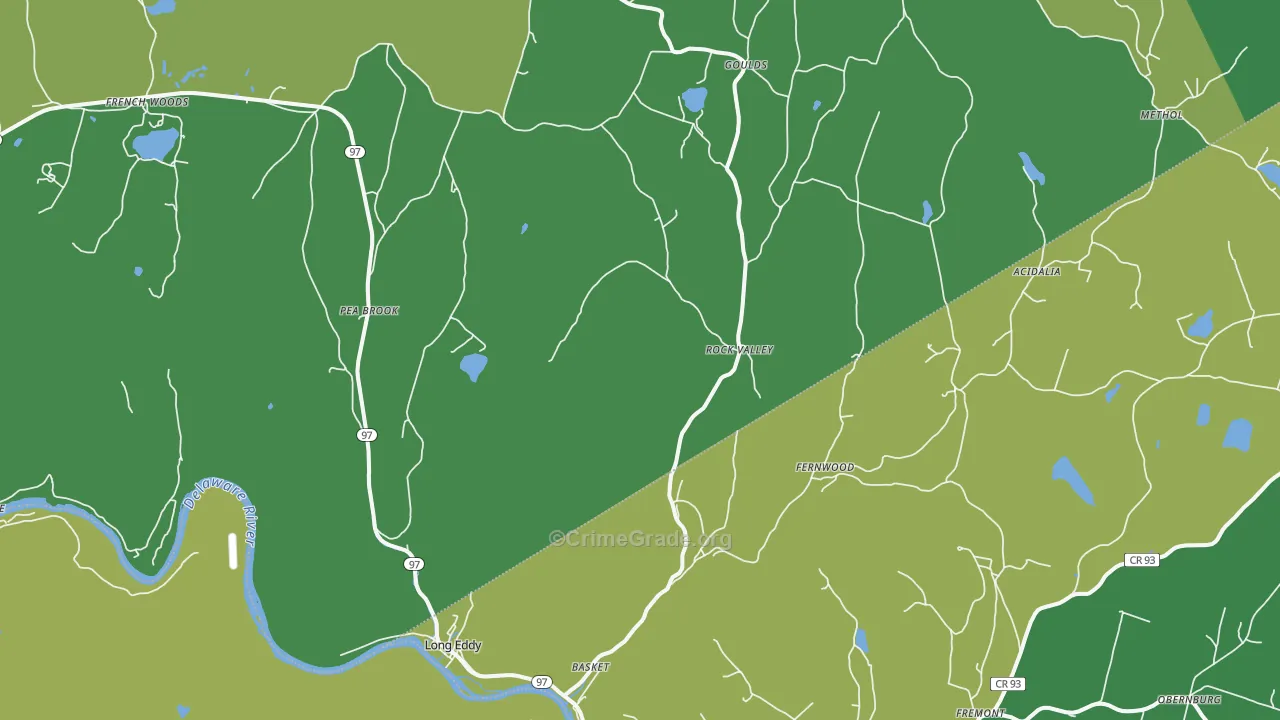 Long Eddy, NY Map of Drug-Related Crime Rates