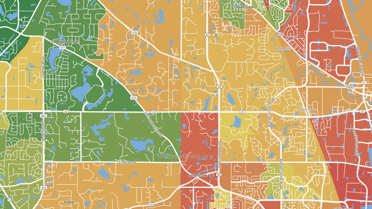 Long Grove, IL Map of Drug-Related Crime Rates