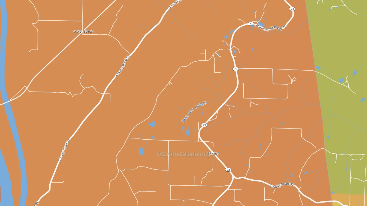 Long Island, AL Map of Drug-Related Crime Rates