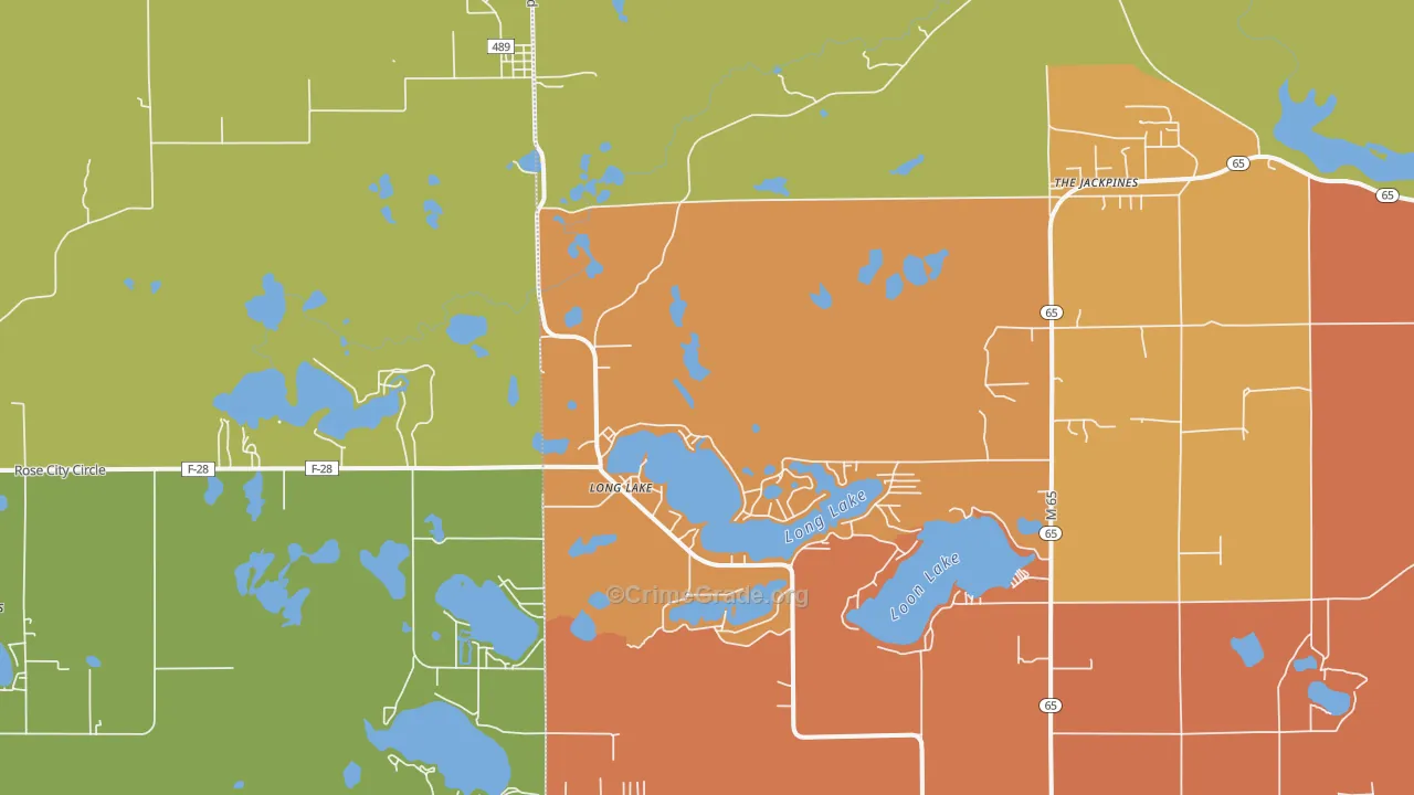 Long Lake, MI Map of Drug-Related Crime Rates