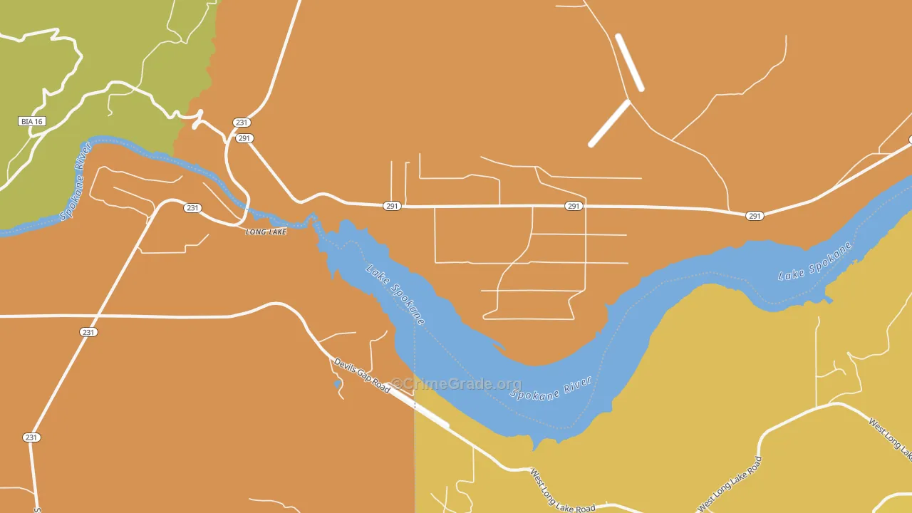 Long Lake, WA Map of Drug-Related Crime Rates