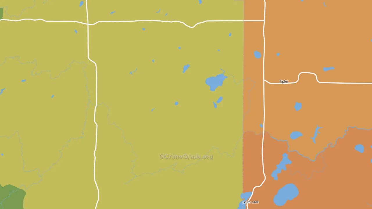 Long Lake, WI Map of Drug-Related Crime Rates
