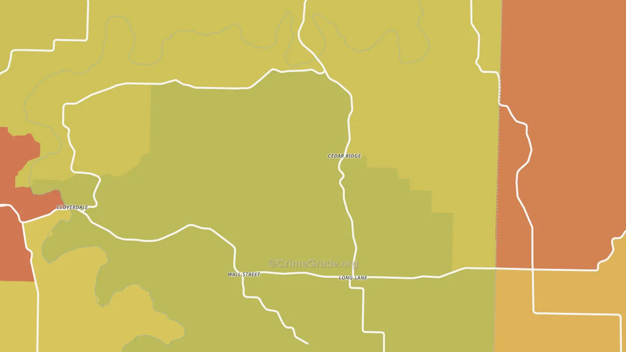 Long Lane, MO Map of Drug-Related Crime Rates