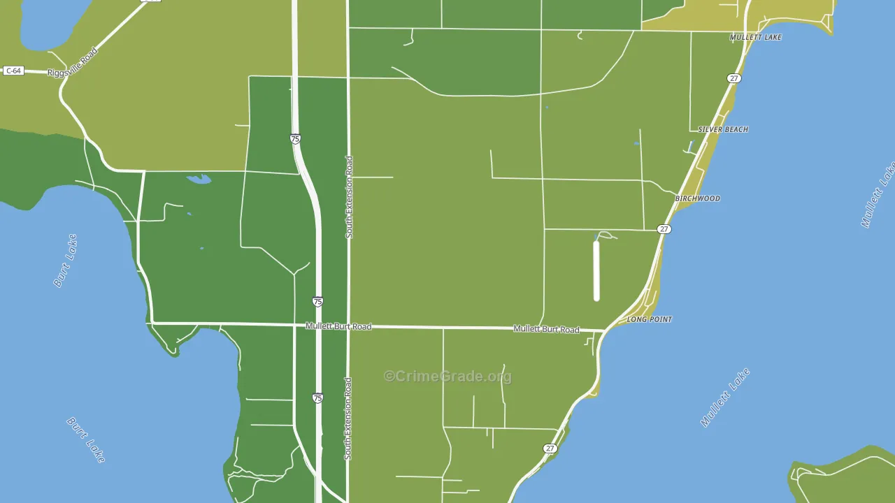 Long Point, MI Map of Drug-Related Crime Rates