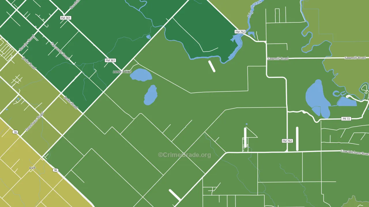 Long Point, TX Map of Drug-Related Crime Rates