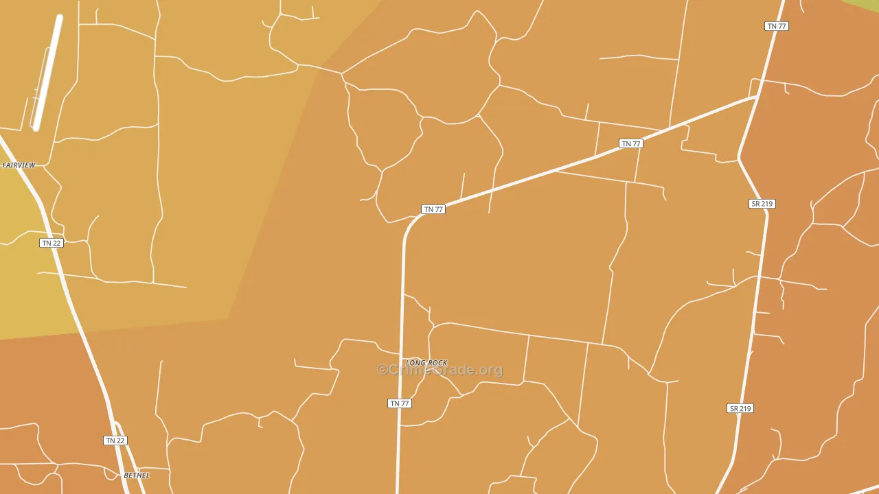 Long Rock, TN Map of Drug-Related Crime Rates