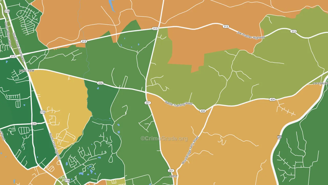 Long View, KY Map of Drug-Related Crime Rates