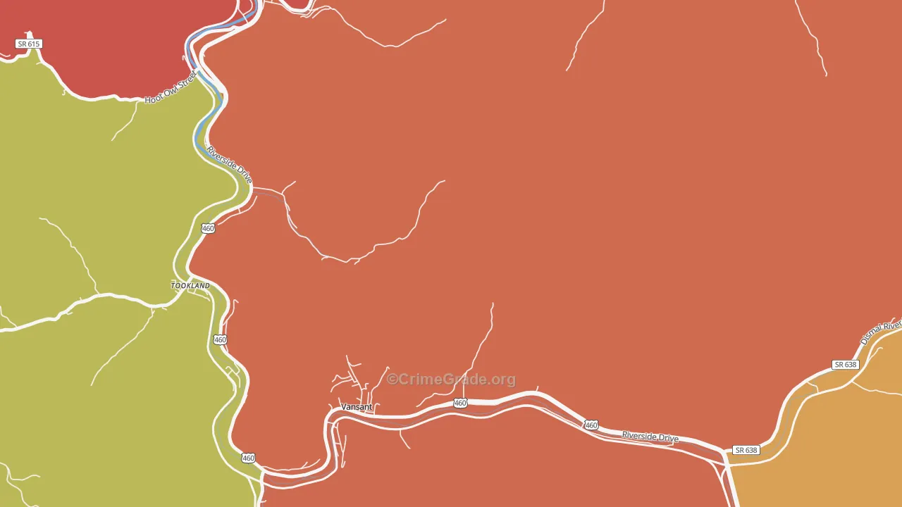 Longbottom, VA Map of Drug-Related Crime Rates
