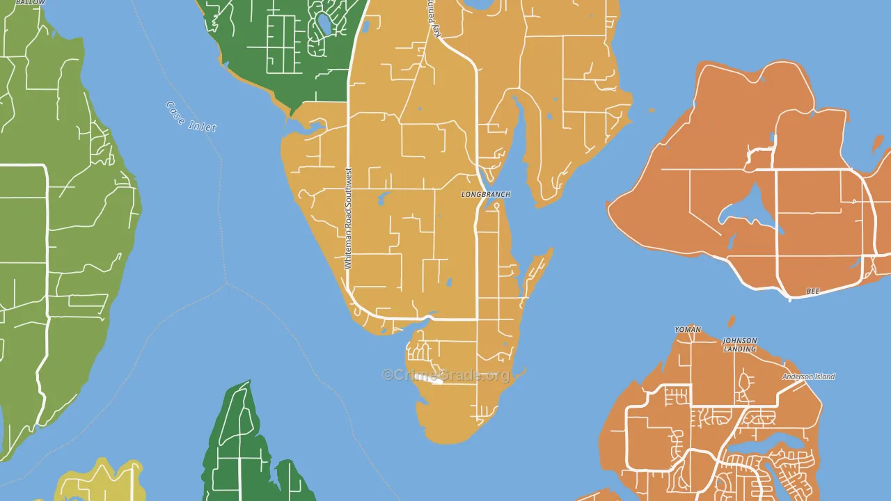 Longbranch, WA Map of Drug-Related Crime Rates