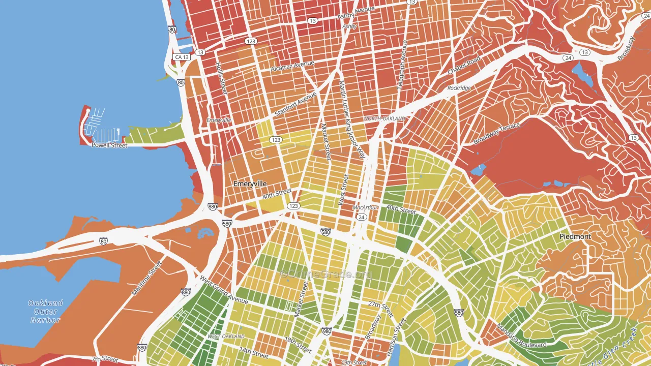 Longfellow, Emeryville, CA Map of Drug-Related Crime Rates
