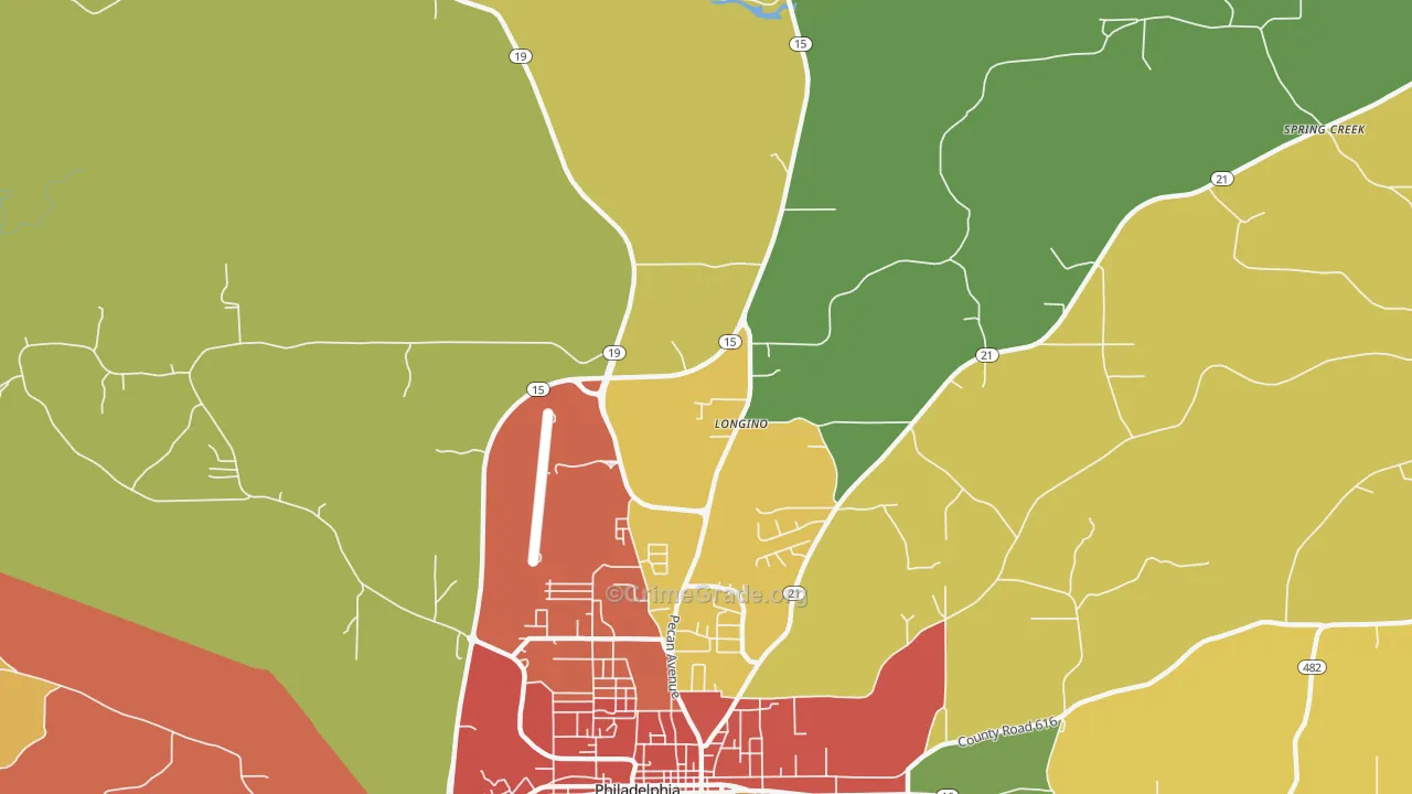 Longino, MS Map of Drug-Related Crime Rates