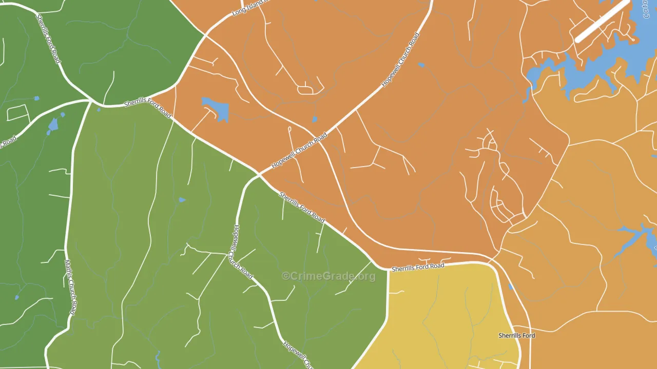 Longisland, NC Map of Drug-Related Crime Rates