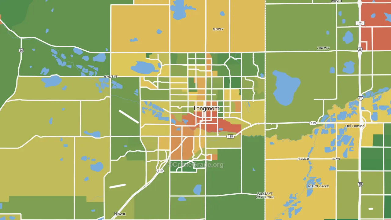 Longmont, CO Map of Drug-Related Crime Rates