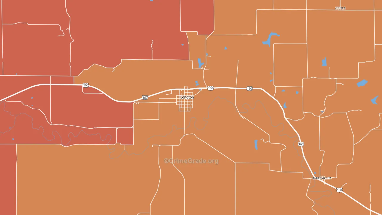 Longton, KS Map of Drug-Related Crime Rates