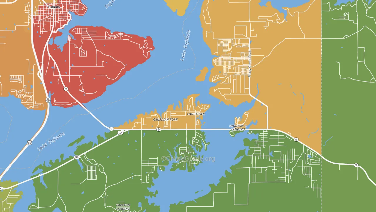Longtown, OK Map of Drug-Related Crime Rates