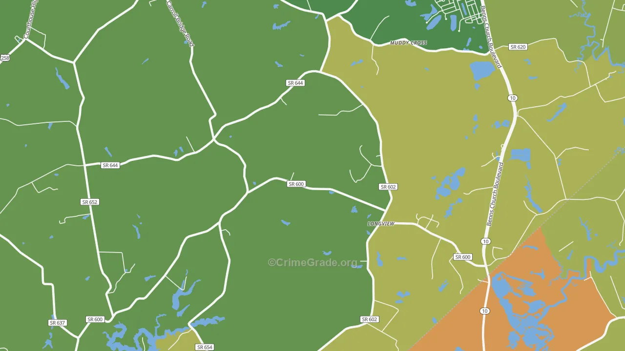 Longview, VA Map of Drug-Related Crime Rates
