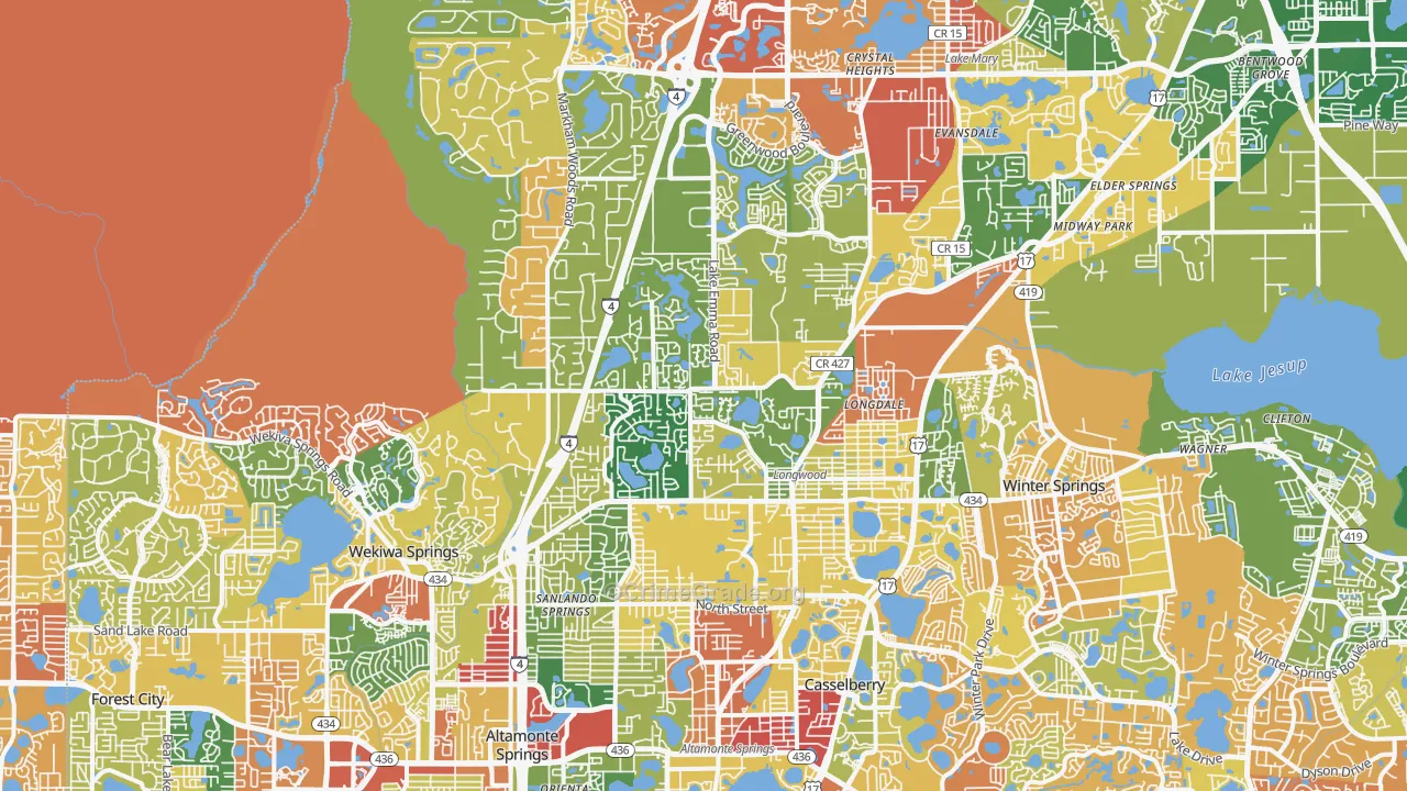 Longwood, FL Map of Drug-Related Crime Rates