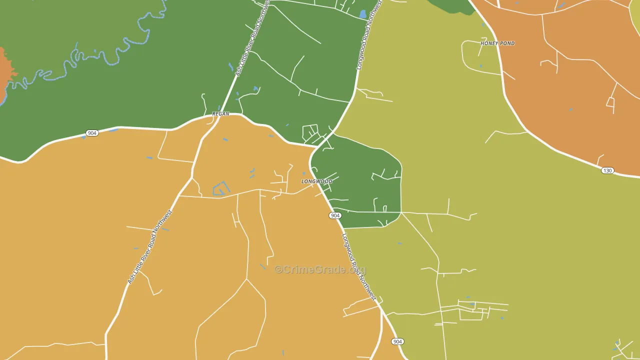 Longwood, NC Map of Drug-Related Crime Rates