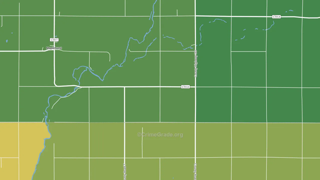 Longwood, WI Map of Drug-Related Crime Rates