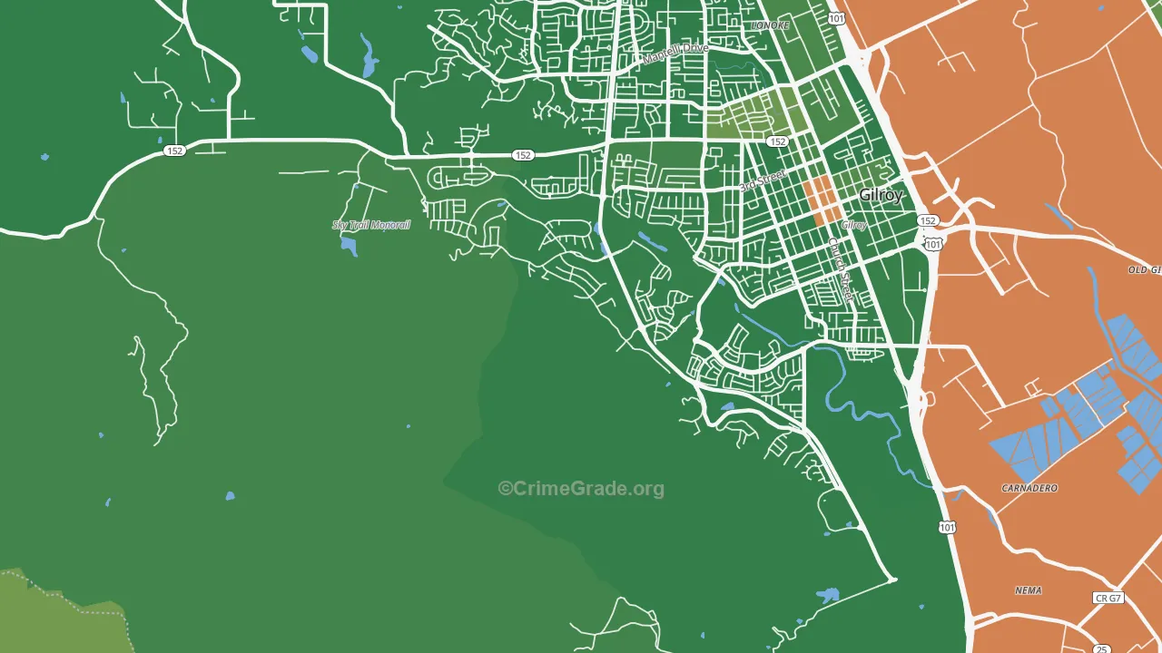 Lonoke, CA Map of Drug-Related Crime Rates