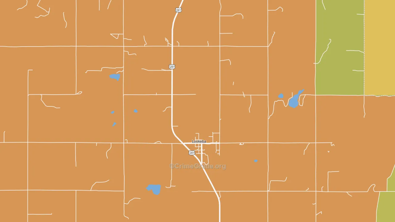 Lookeba, OK Map of Drug-Related Crime Rates