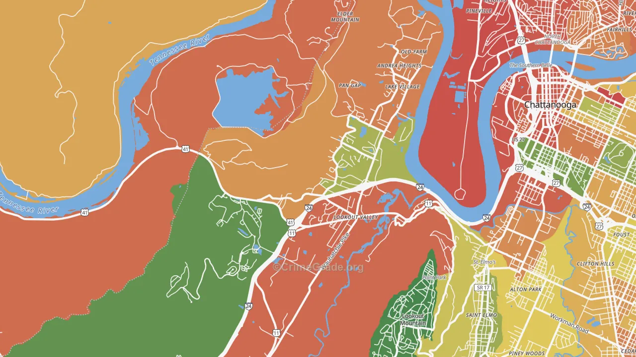 Lookout Valley, Chattanooga, TN Map of Drug-Related Crime Rates