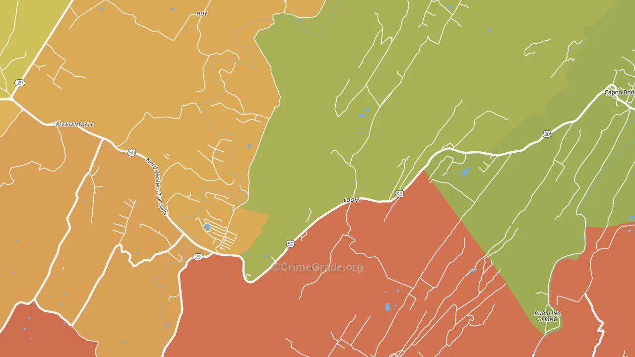 Loom, WV Map of Drug-Related Crime Rates