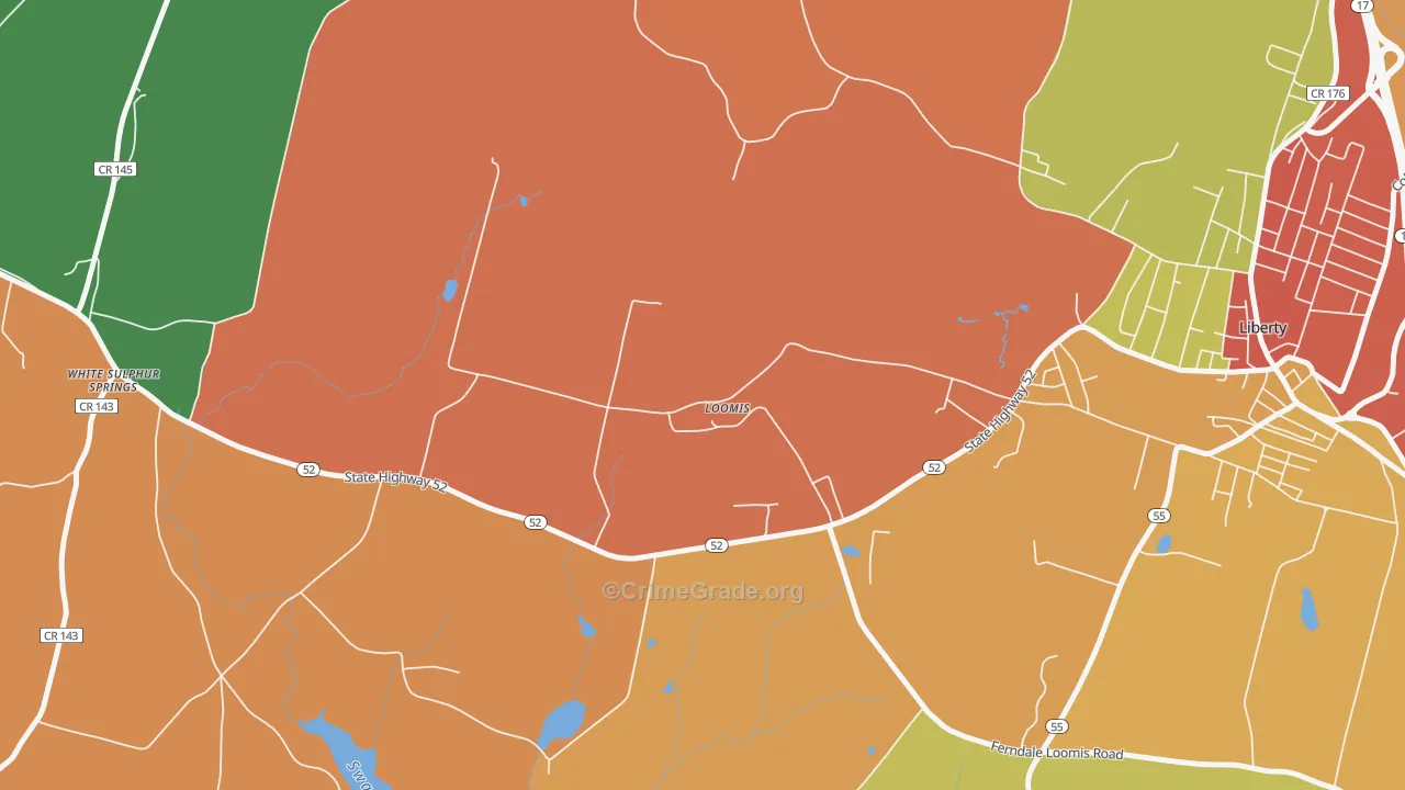 Loomis, NY Map of Drug-Related Crime Rates