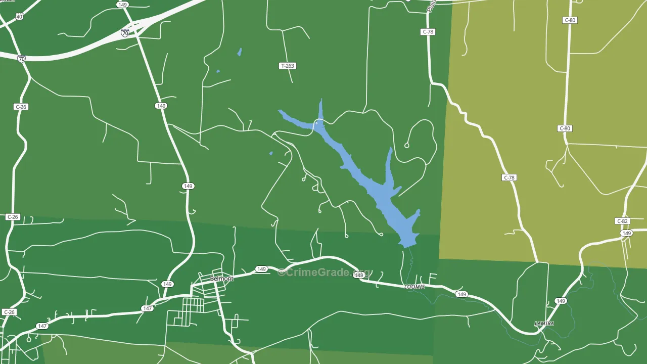 Loomis, OH Map of Drug-Related Crime Rates