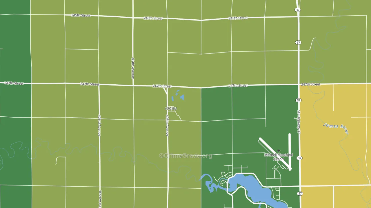 Loomis, SD Map of Drug-Related Crime Rates