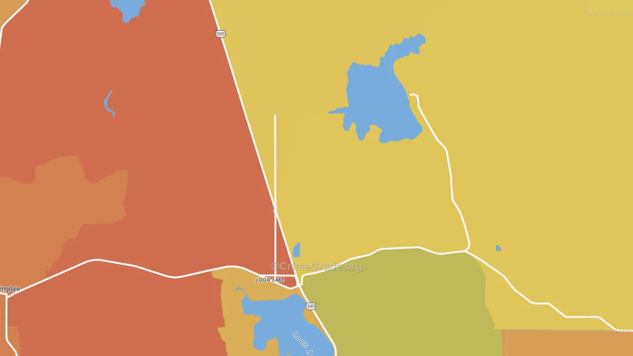 Loon Lake, WA Map of Drug-Related Crime Rates