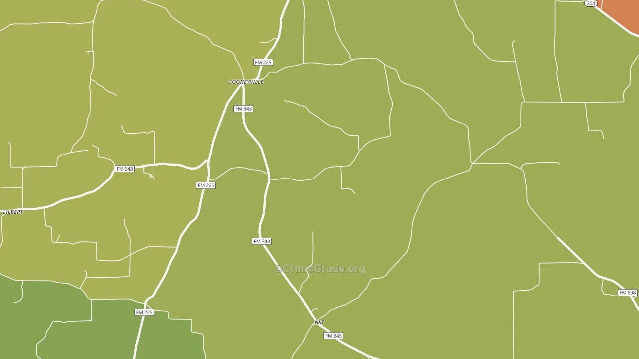 Looneyville, TX Map of Drug-Related Crime Rates