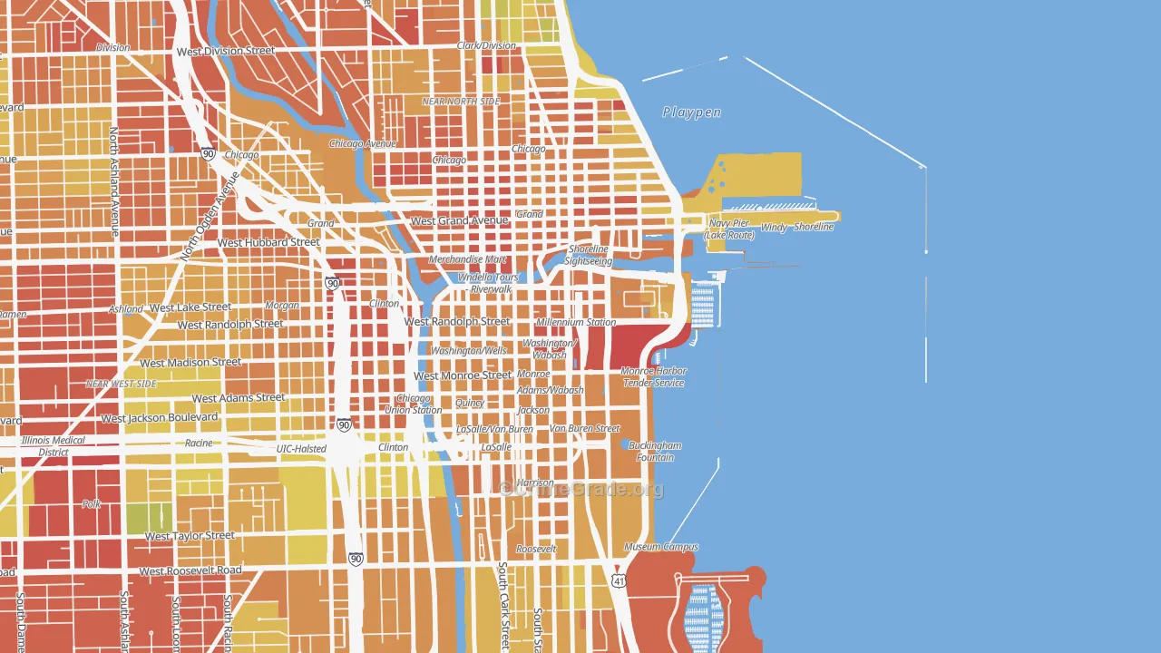 Loop, Chicago, IL Map of Drug-Related Crime Rates