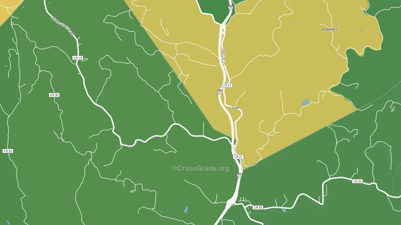 Loop, WV Map of Drug-Related Crime Rates