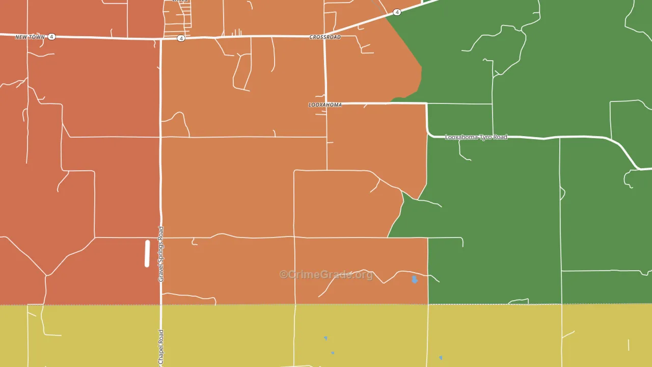 Looxahoma, MS Map of Drug-Related Crime Rates